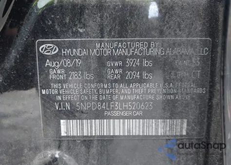 2020 Hyundai Elantra Sel из США, поврежденный, VIN 5NPD84LF3LH520623